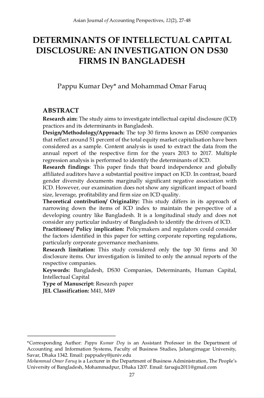 Determinants of Intellectual Capital Disclosure: An Investigation on ...